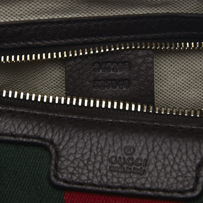 Gucci Calfskin Vintage Web Medium Boston Dark Brown 9 of 11