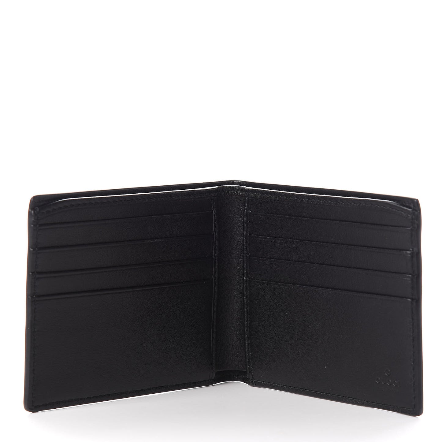 Calfskin Blade Embroidered Card Case Black