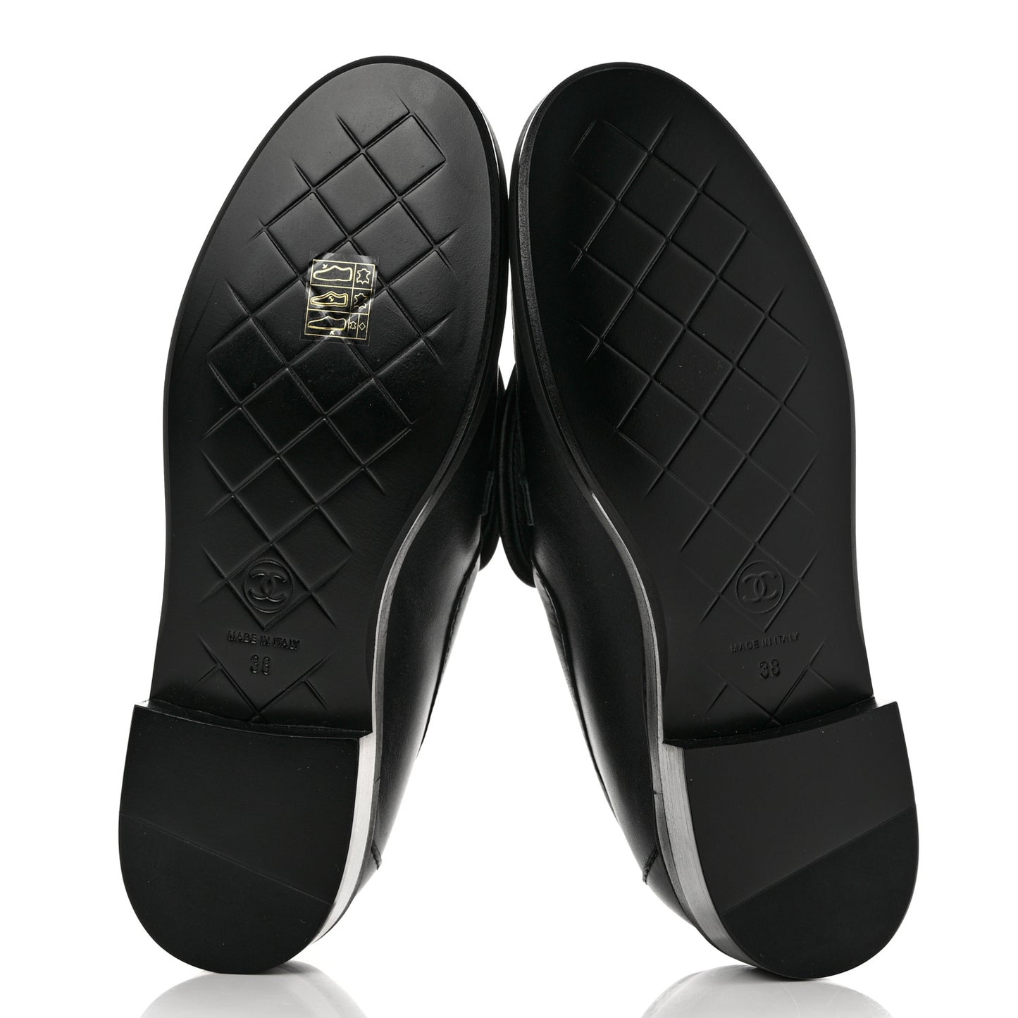 Lambskin Quilted CC Turnlock Loafers 38 Black