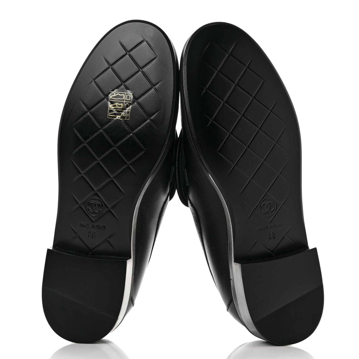 Chanel Lambskin Quilted CC Turnlock Loafers 38 Black 5 of 9