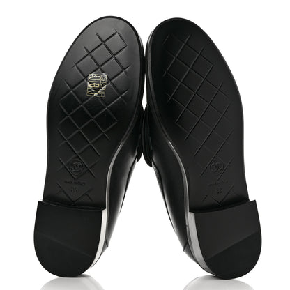 Chanel Lambskin Quilted CC Turnlock Loafers 38 Black 5 of 9