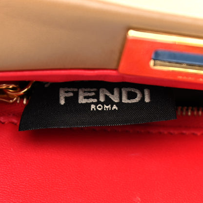 Fendi Nappa Colorblock Mini Peekaboo Iconic Satchel Cuoio Ceruleo Fiamma 6 of 14