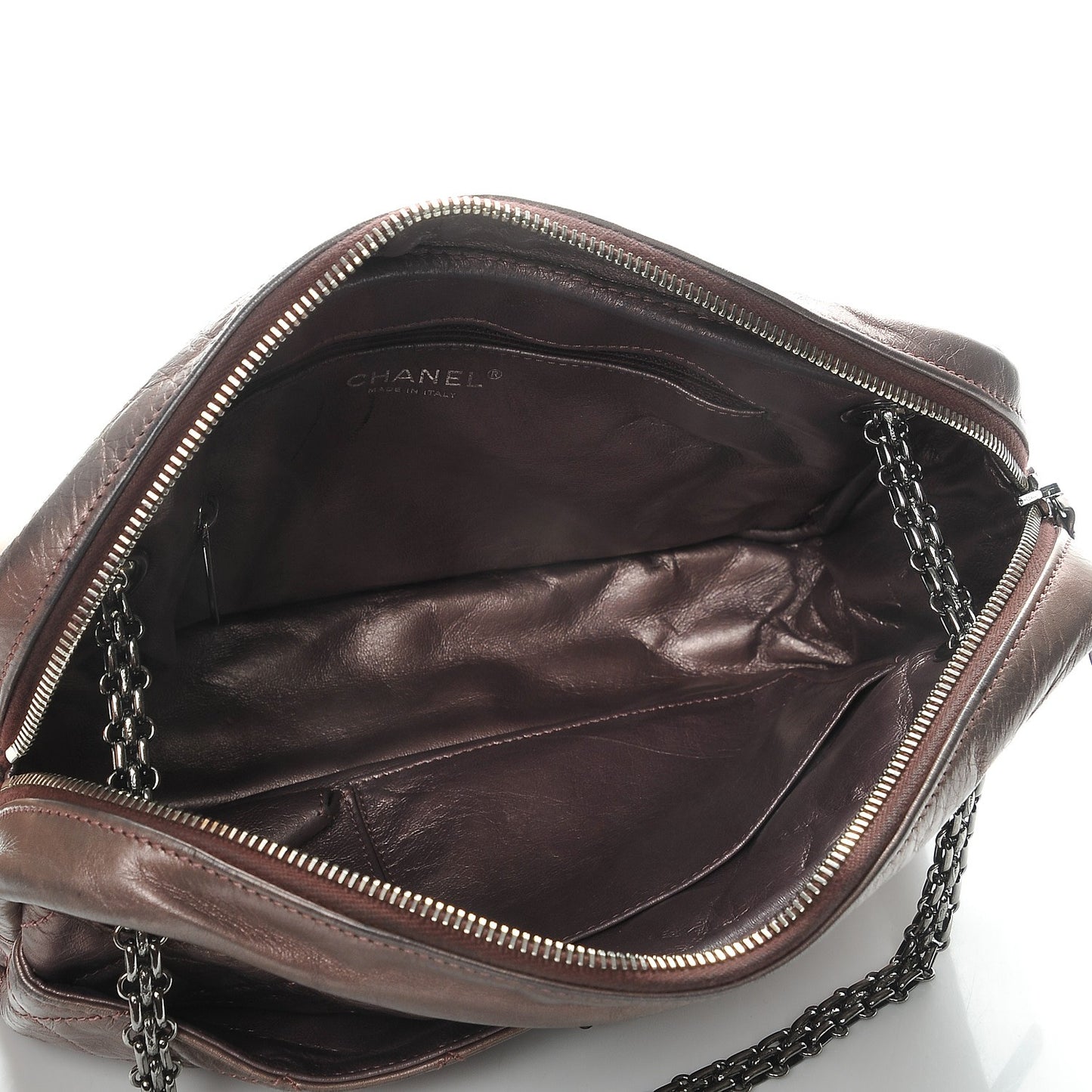 Metallic Aged Calfskin Quilted Large Reissue Camera Case Pink