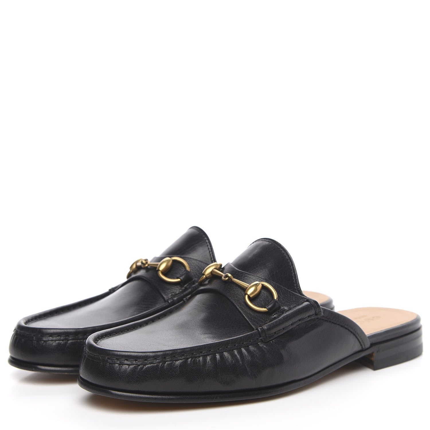 Gucci Goatskin Mens Horsebit Slippers 10 Black 3 of 9