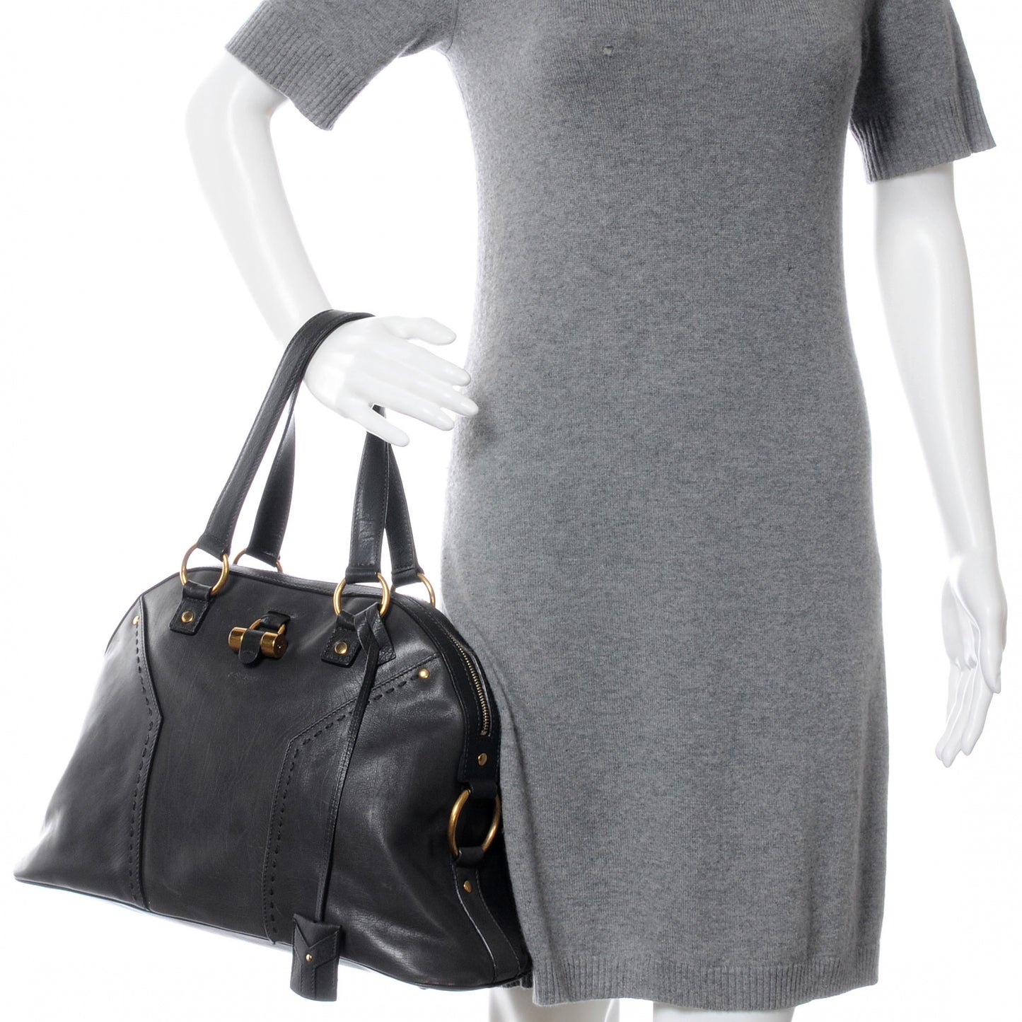 Leather Large Muse Dark Grey