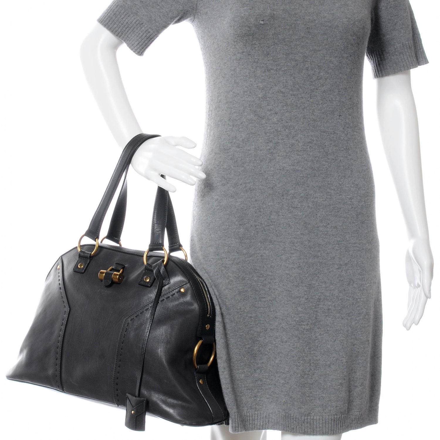 Saint Laurent Leather Large Muse Dark Grey 2 of 12