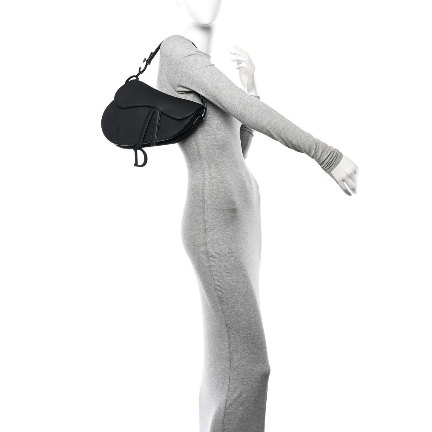 Ultra Matte Calfskin Saddle Bag Black