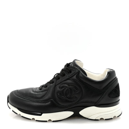 Chanel Calfskin CC Sneakers 36 Black 1 of 9