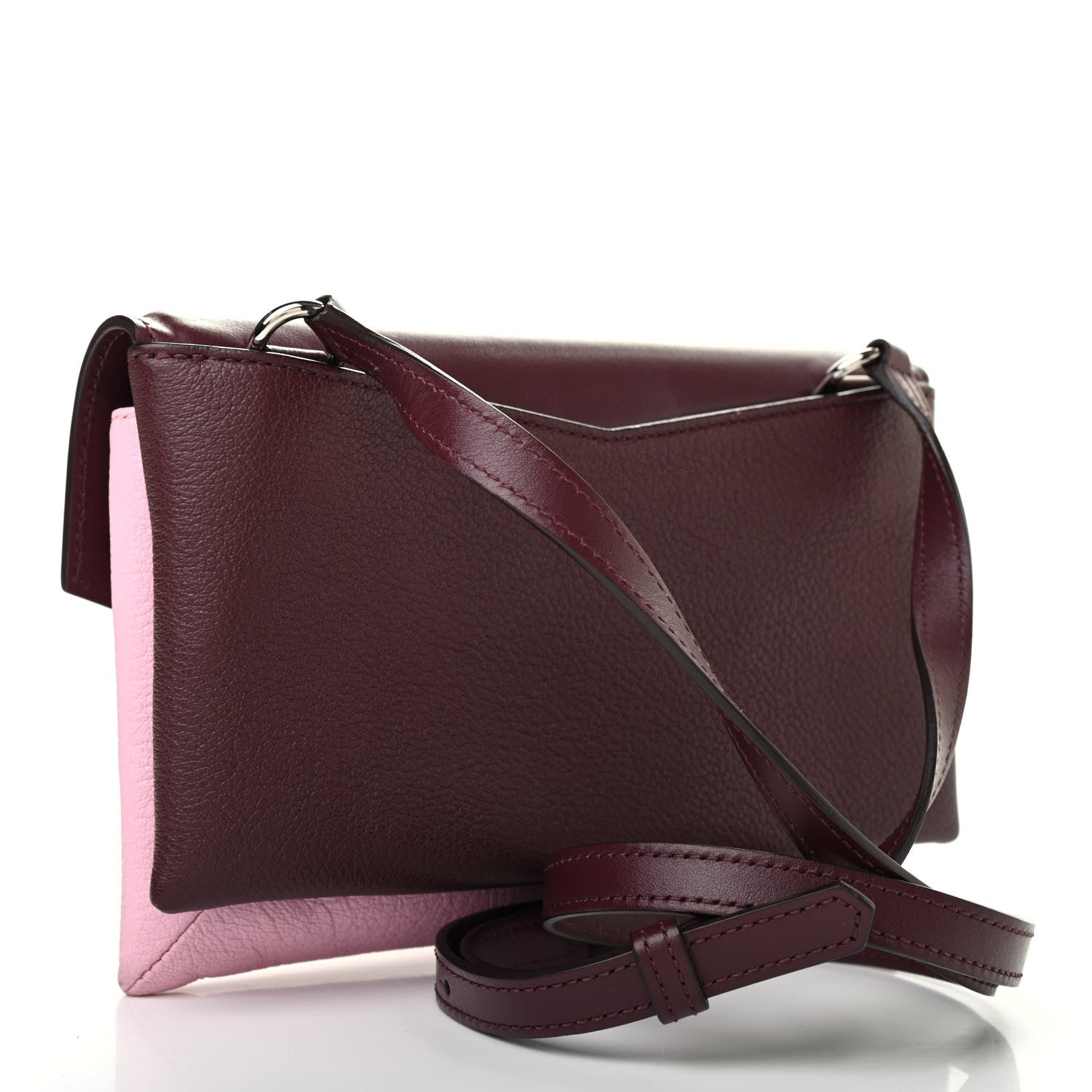 Givenchy Calfskin Duetto Crossbody Bag Burgundy Pink 2 of 11