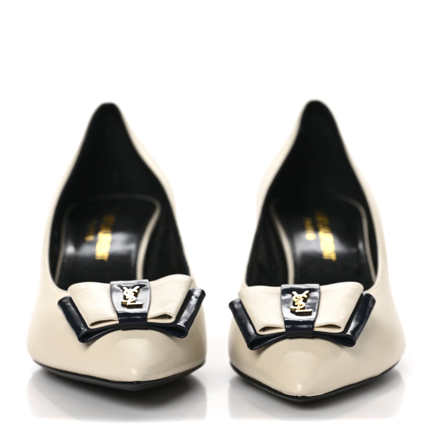 Saint Laurent Calfskin Bow Anais Pumps 35 White 2 of 11
