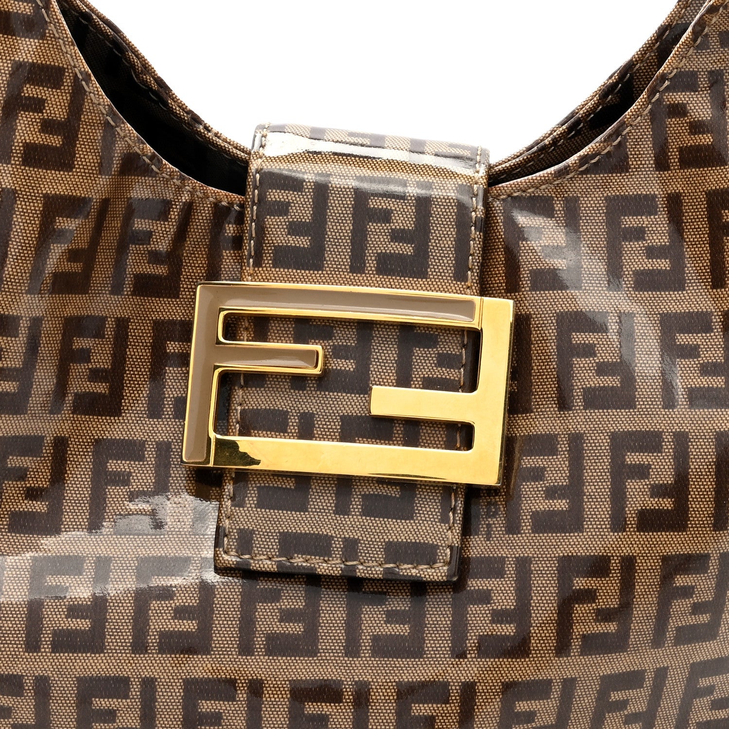 Fendi Vinyl Zucchino Hobo Tobacco 7 of 10