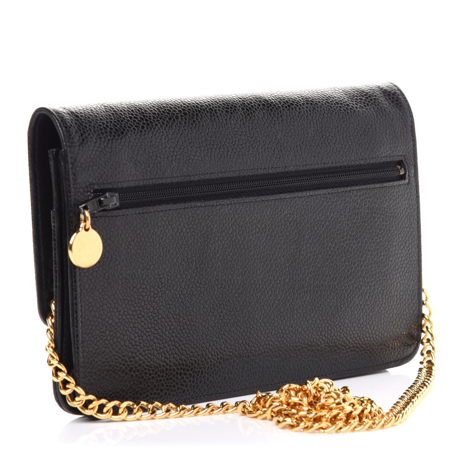 Chanel Caviar Timeless CC Wallet On Chain WOC Black 3 of 13