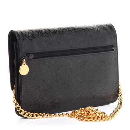 Chanel Caviar Timeless CC Wallet On Chain WOC Black 3 of 13
