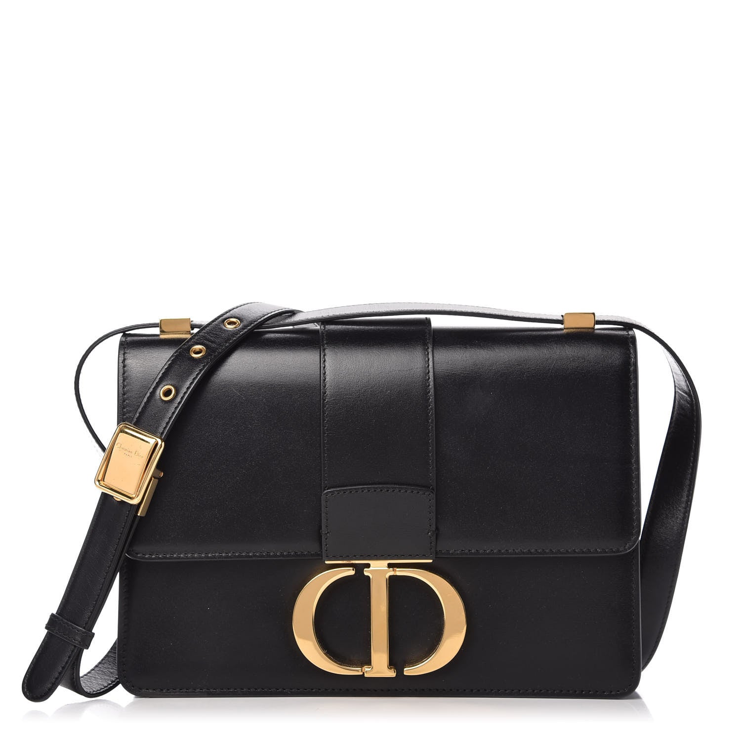 Christian Dior Smooth Calfskin 30 Montaigne Flap Bag Black 1 of 9