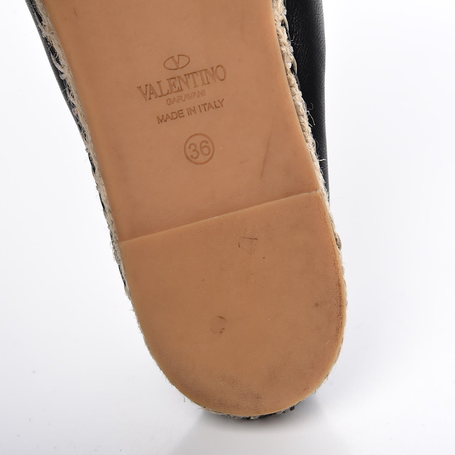 Valentino Garavani Nappa Rockstud Ballerina Espadrille Flats 36 Black 15 of 18