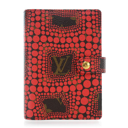 Louis Vuitton Monogram Kusama Town Small Ring Agenda Cover Red 1 of 6