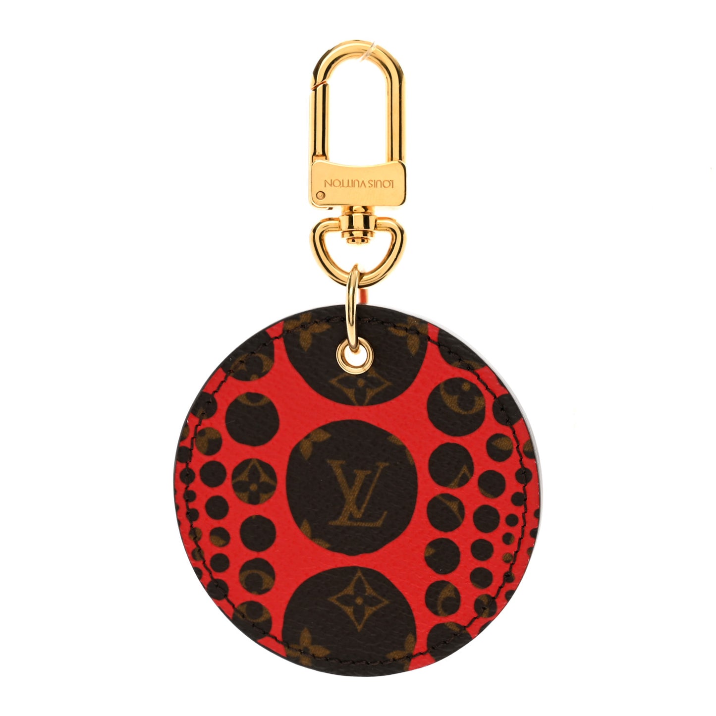 Monogram Kusama Pumpkin Dots Key Holder Red