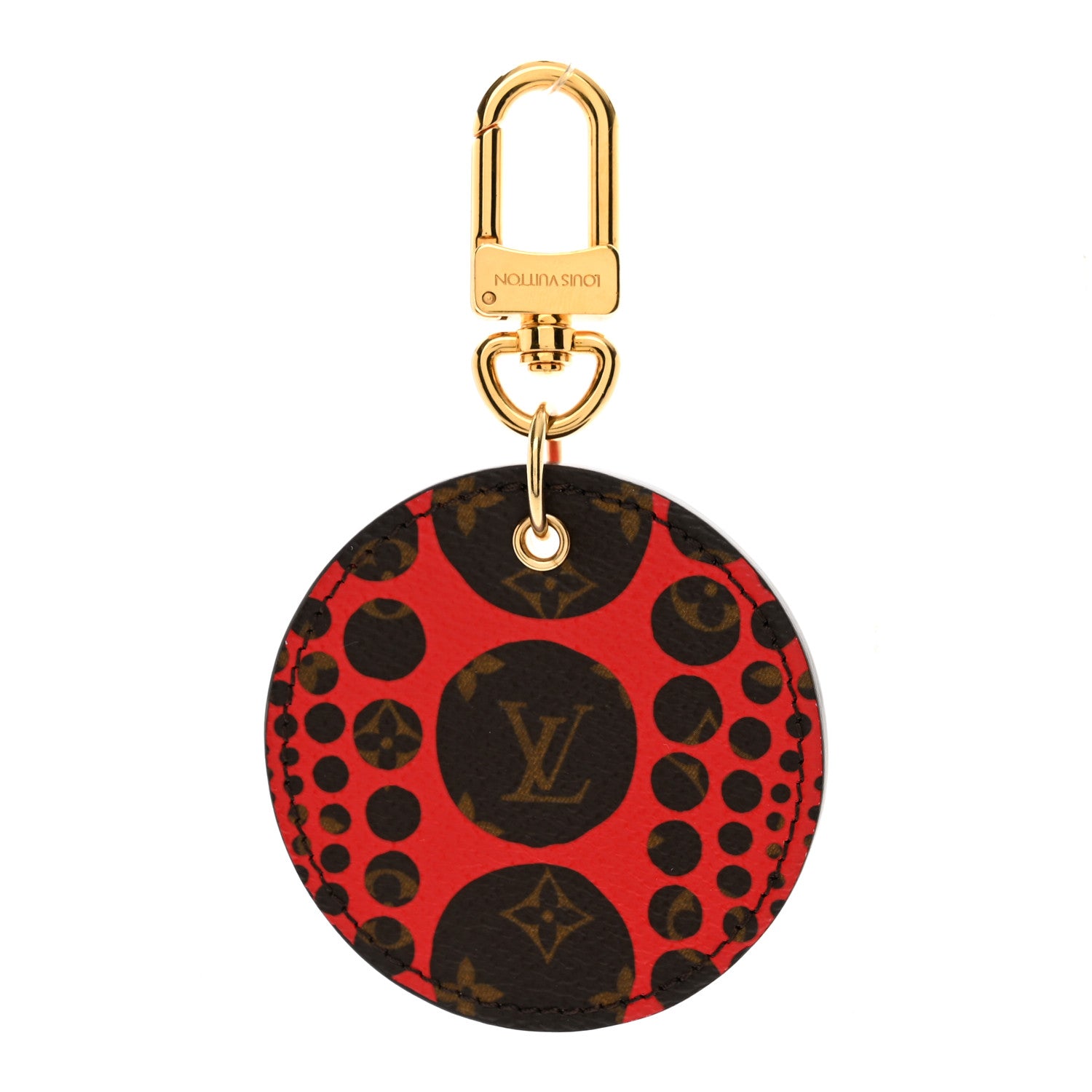 Louis Vuitton Monogram Kusama Pumpkin Dots Key Holder Red 1 of 3