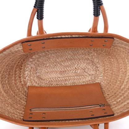 Balenciaga Straw Calfskin Bistrot Panier Small Tote Natural 5 of 11