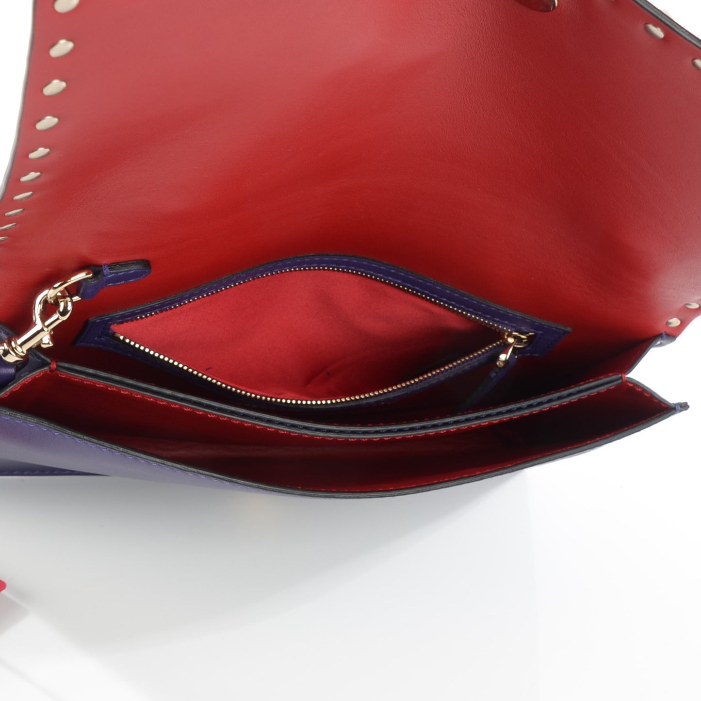 Nappa Rockstud Wristlet Clutch Purple