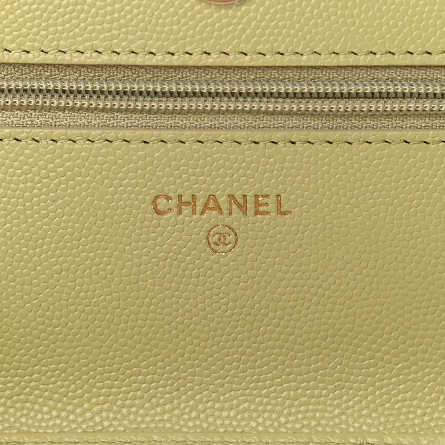 Caviar Quilted French New Wave Chain CC Wallet On Chain WOC Light Green