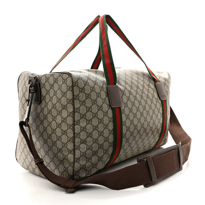 Gucci GG Supreme Monogram Web Medium Duffle Bag Brown 2 of 11