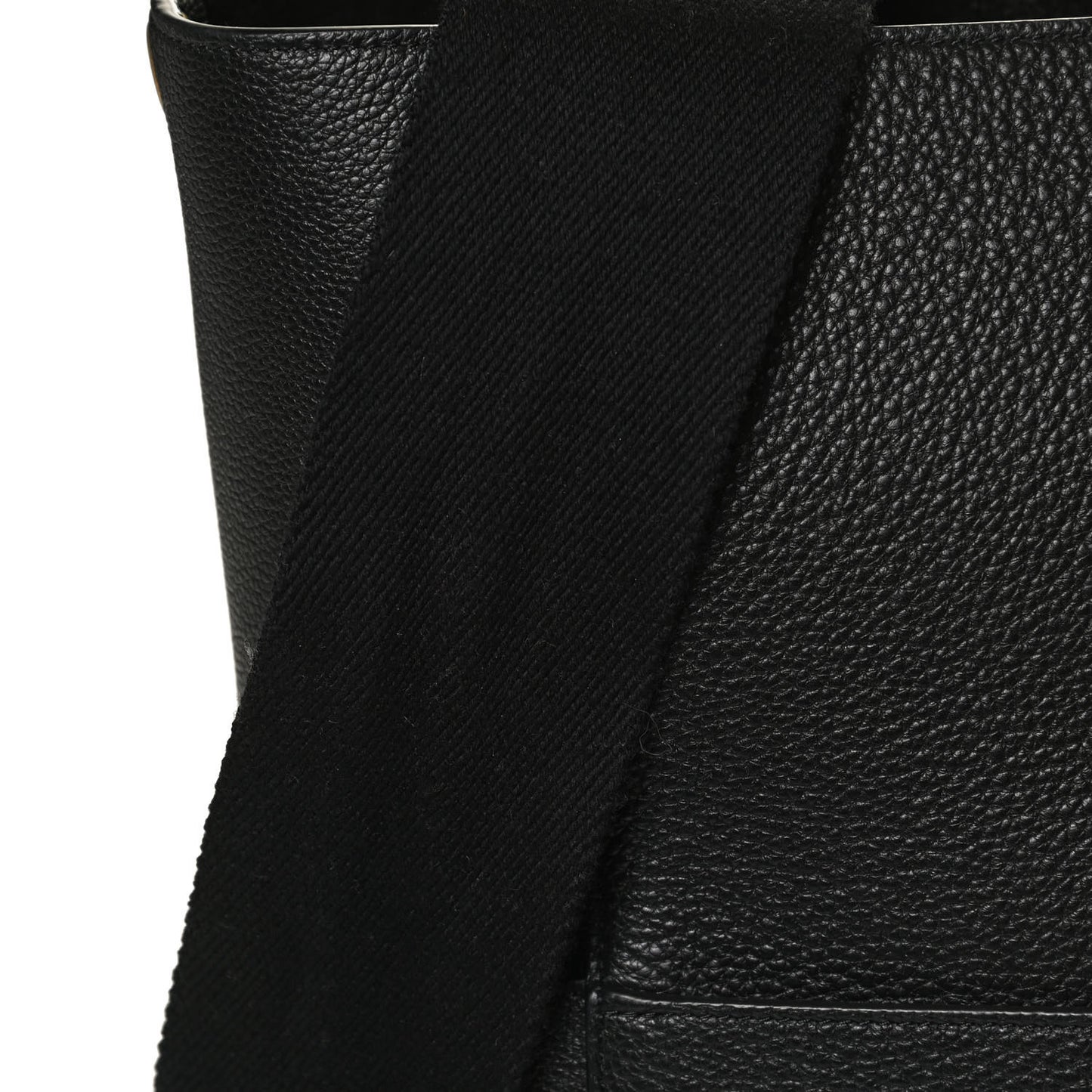 Goatskin Sangle Bucket Bag Black
