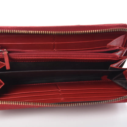 Gucci Calfskin Matelasse GG Marmont Zip Around Wallet Hibiscus Red 5 of 15
