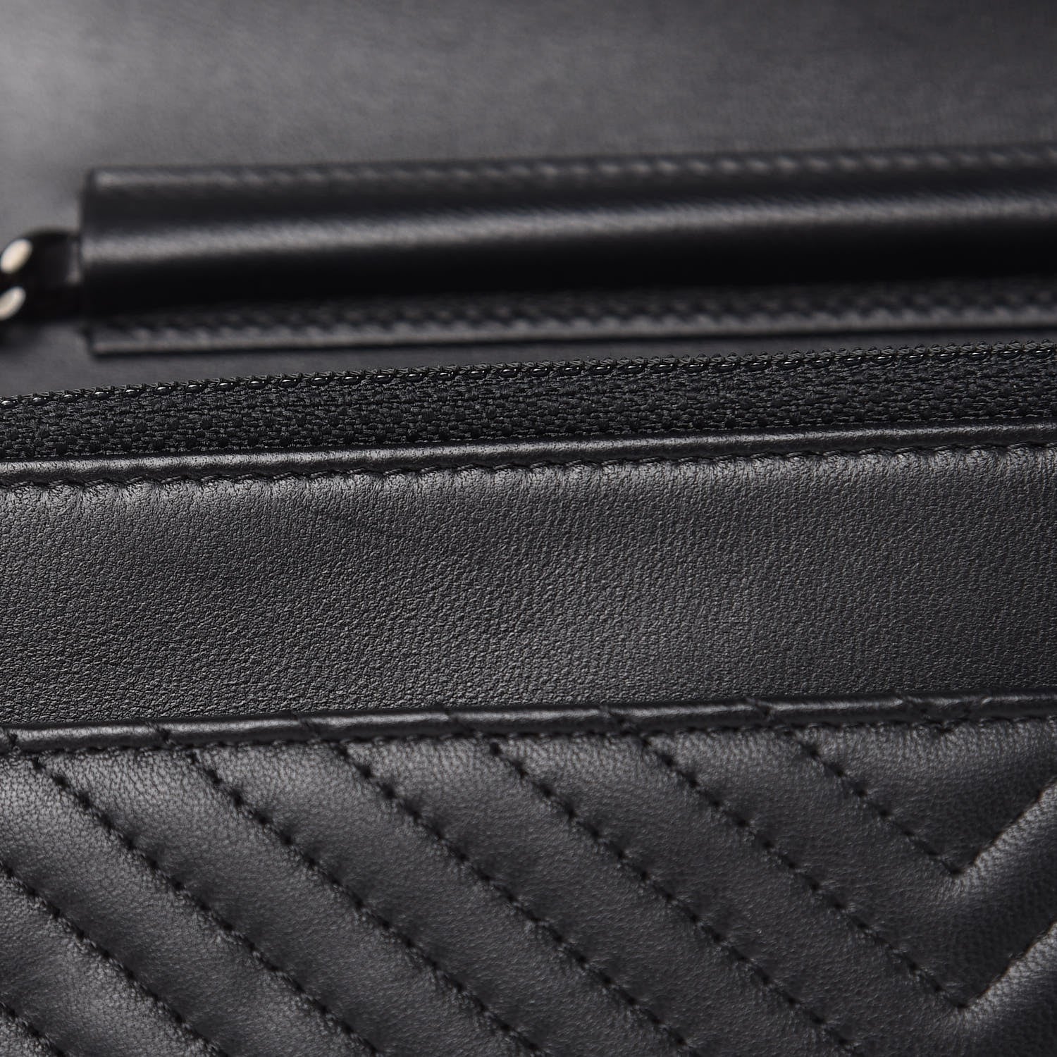 Chanel Lambskin Chevron Quilted Wallet On Chain WOC So Black 12 of 13
