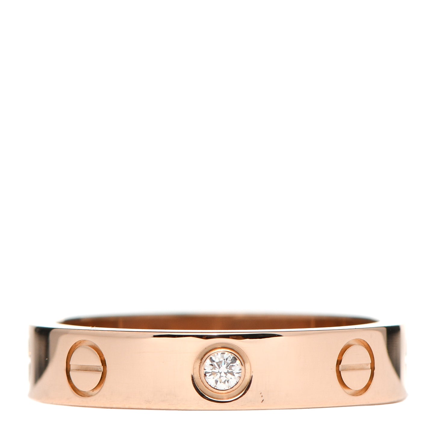 18K Pink Gold Diamond 4mm LOVE Wedding Band Ring 52 6