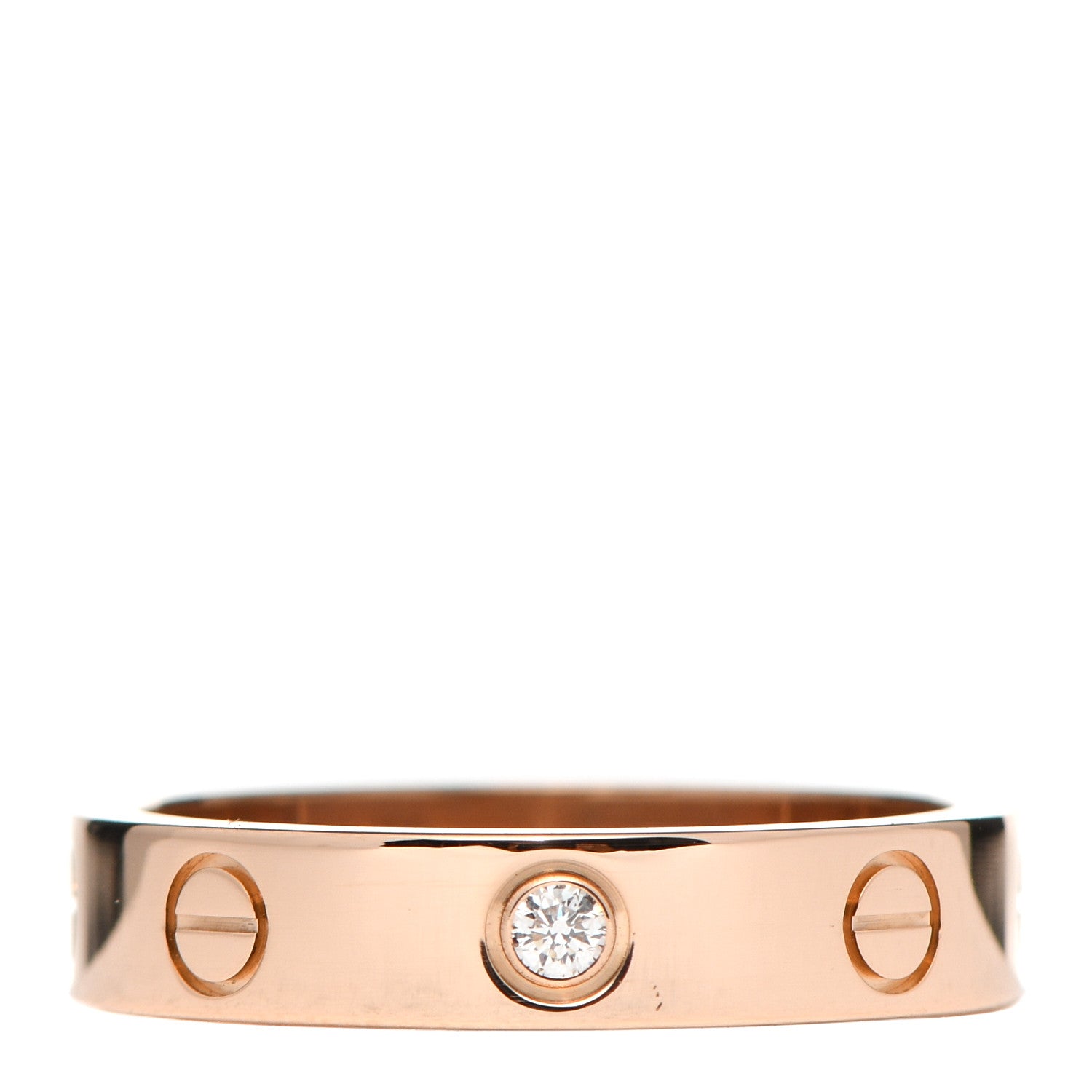 Cartier 18K Pink Gold Diamond 4mm LOVE Wedding Band Ring 52 6 1 of 6