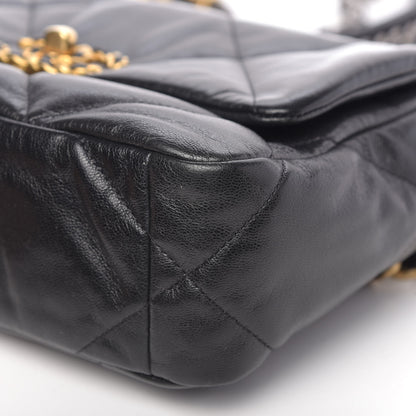 Chanel Goatskin Quilted Medium 19 Flap Black 9 of 10
