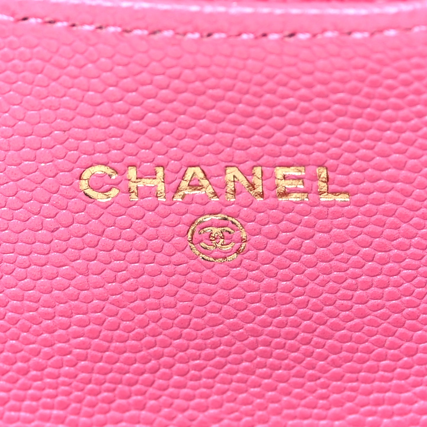 Caviar Quilted Flap Card Holder Wallet Pink