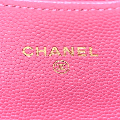 Chanel Caviar Quilted Flap Card Holder Wallet Pink 6 of 9