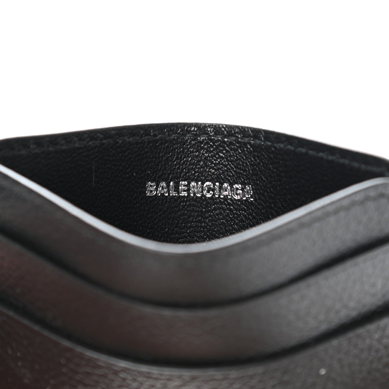 Balenciaga Grained Calfskin BB Card Holder Black 6 of 9