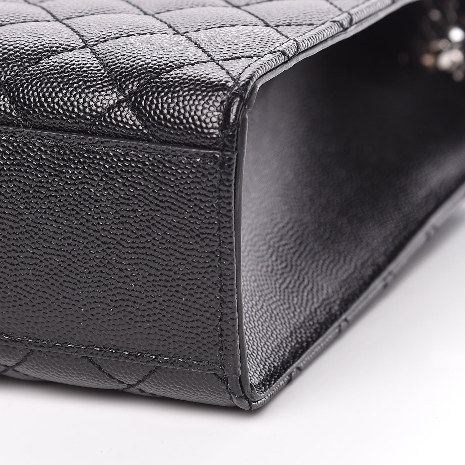 Saint Laurent Grain De Poudre Textured Mixed Matelasse Large Triquilt Monogram Satchel Black 6 of 11