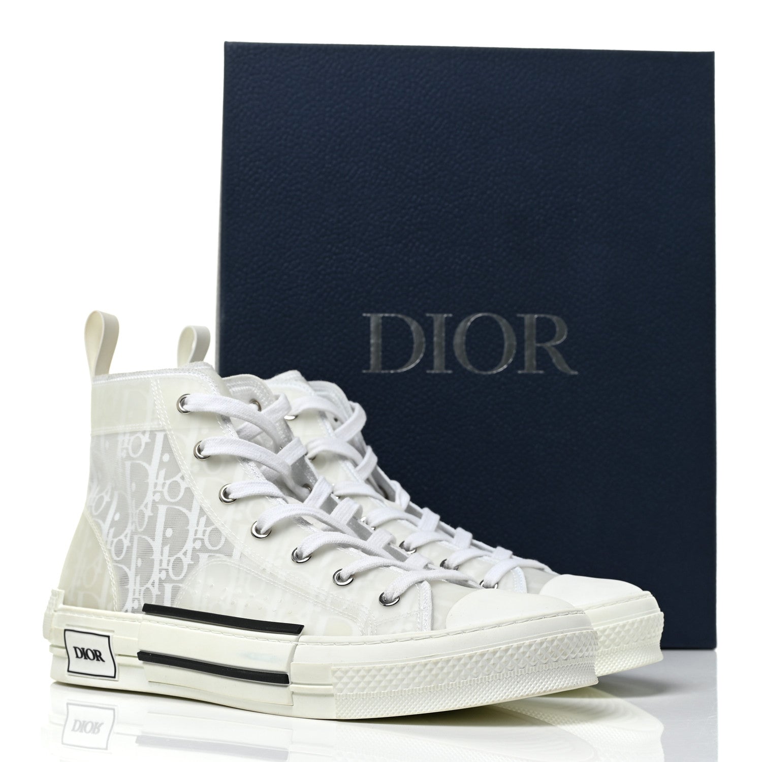 Christian Dior Technical Canvas Oblique Mens B23 High Top Sneakers 42 White 9 of 9