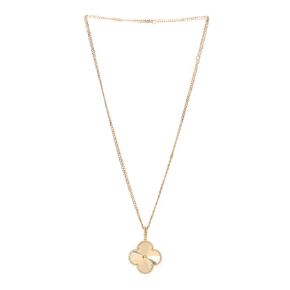 Van Cleef & Arpels 18K Yellow Gold Guilloche Magic Alhambra Long Necklace 3 of 4