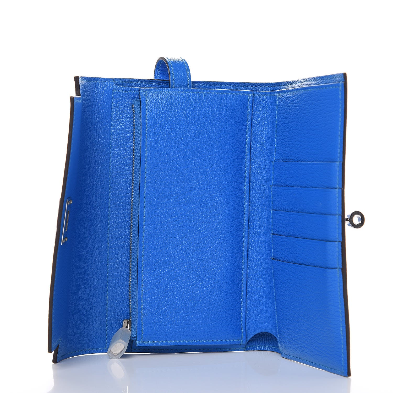 Hermes Chevre Mysore Medium Kelly Wallet Bleu Hydra 5 of 16