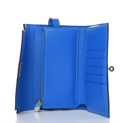 Hermes Chevre Mysore Medium Kelly Wallet Bleu Hydra 5 of 16