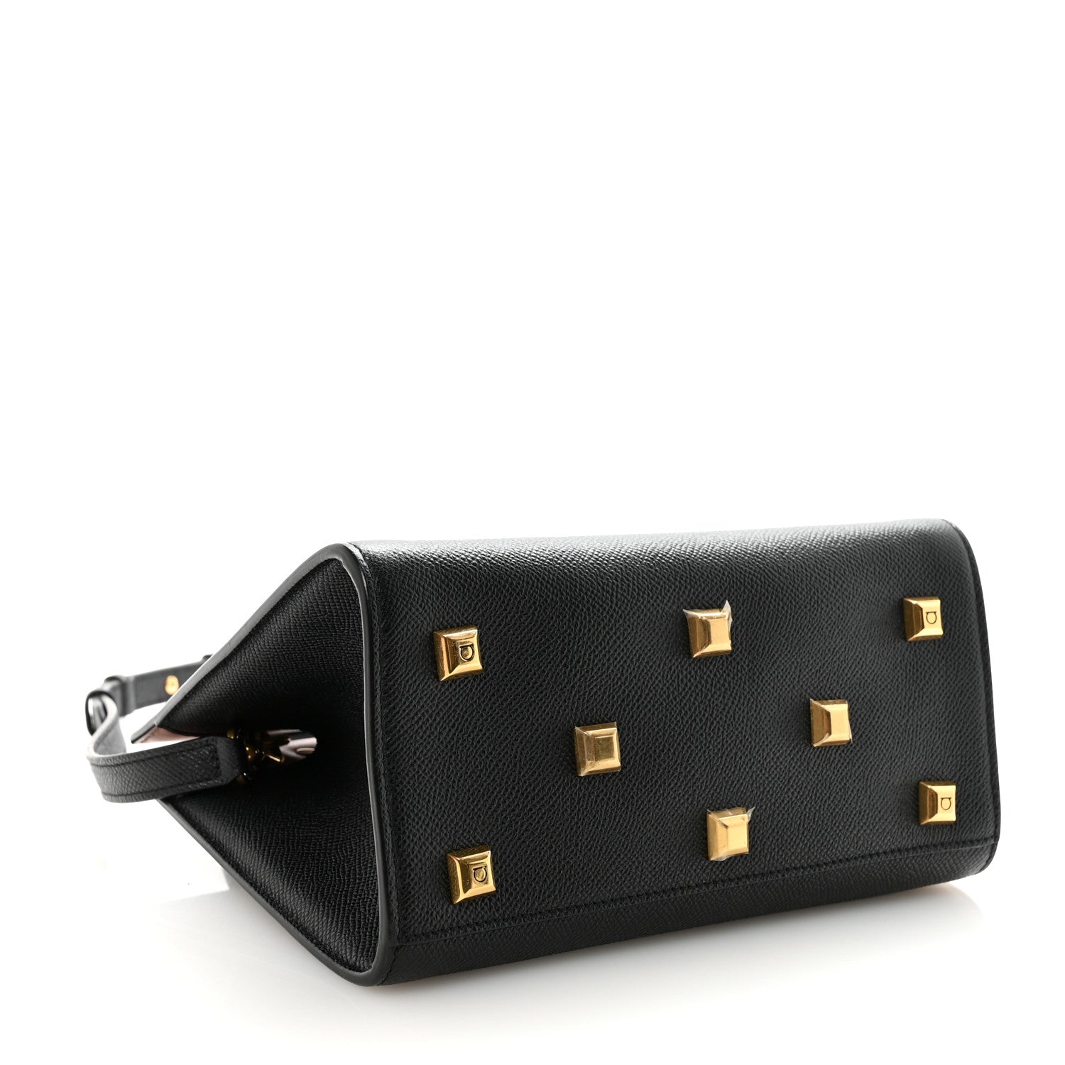 Salvatore Ferragamo Calfskin Small The Studio Box Bag Black 4 of 9