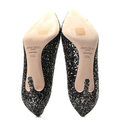 Jimmy Choo Coarse Glitter Pointy Toe Romy 40 Pumps 36.5 Twilight 6 of 10