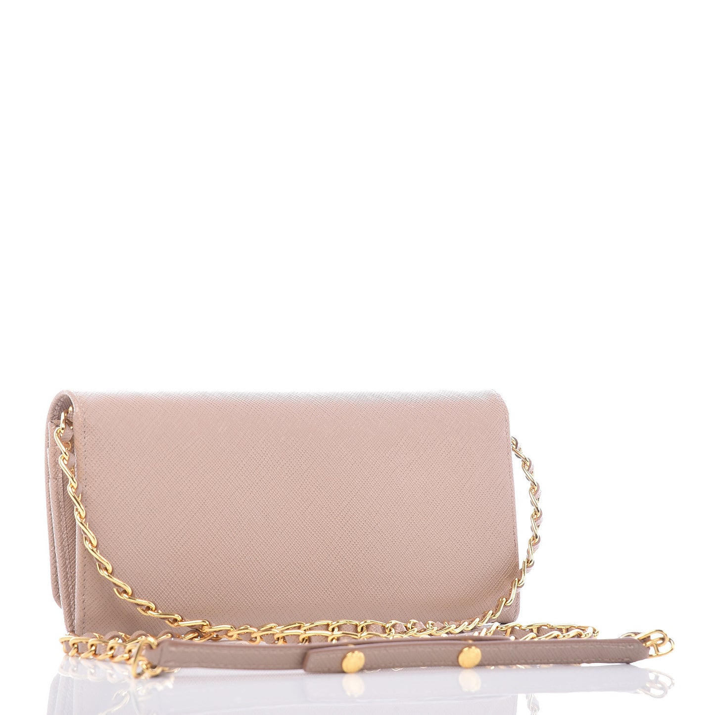 Saffiano Metal Oro Chain Wallet Cammeo