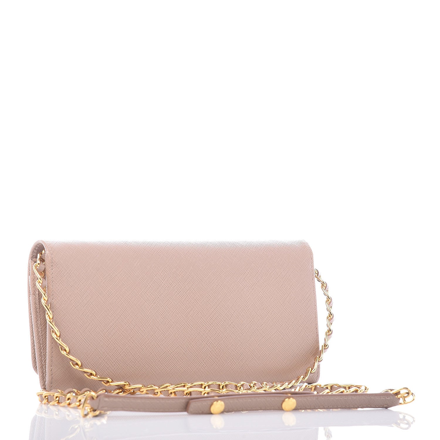 Prada Saffiano Metal Oro Chain Wallet Cammeo 3 of 14