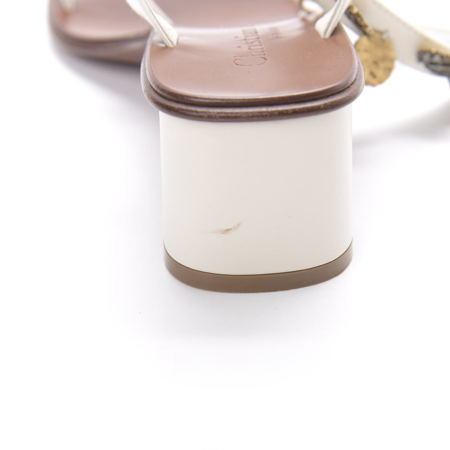 Calfskin Dior Zodiac Sandals 35 Off White