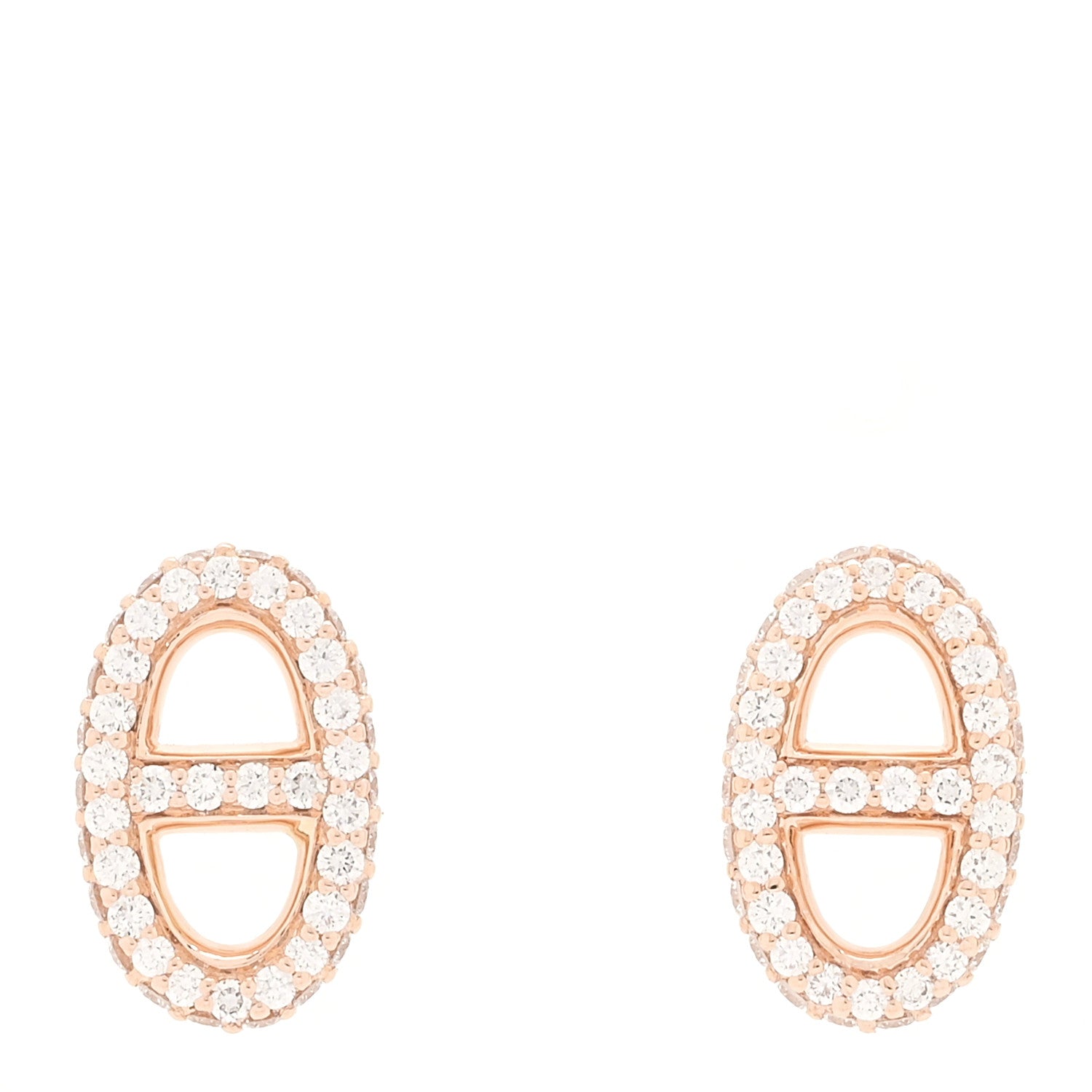 Hermes 18K Rose Gold Diamond New Farandole Earrings 1 of 5
