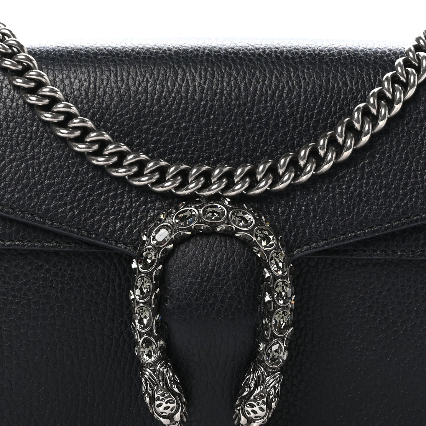 Pebbled Calfskin Small Dionysus Shoulder Bag Black