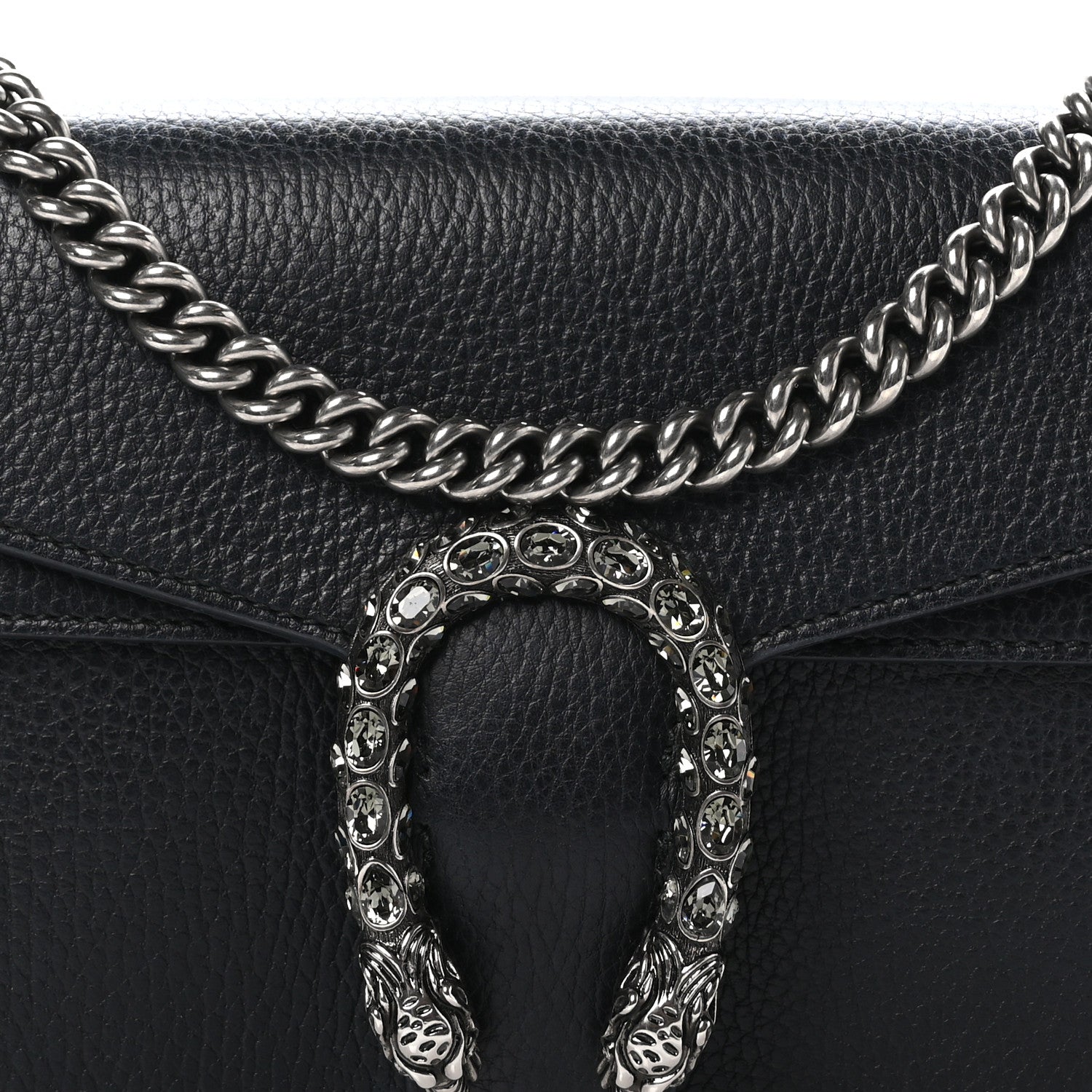 Gucci Pebbled Calfskin Small Dionysus Shoulder Bag Black 10 of 12