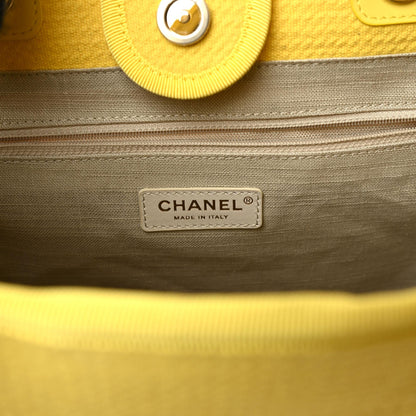 Chanel Mixed Fibers Small Deauville Tote Yellow 9 of 10