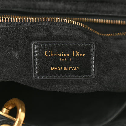 Christian Dior Crinkled Patent Cannage Large Lady Dior Black 6 of 9